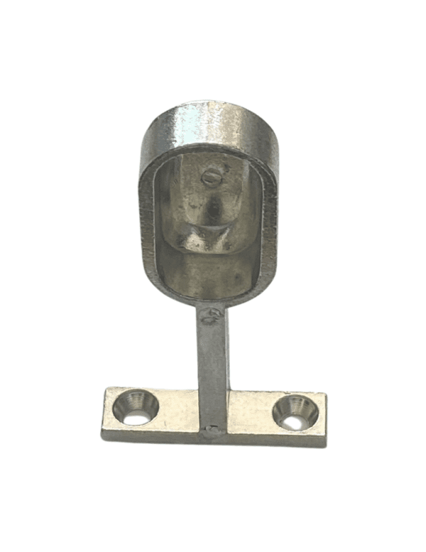SOPORTE PARA CORTINERO LATERAL TUBO OVALADO ZAMAC NIQUELADO