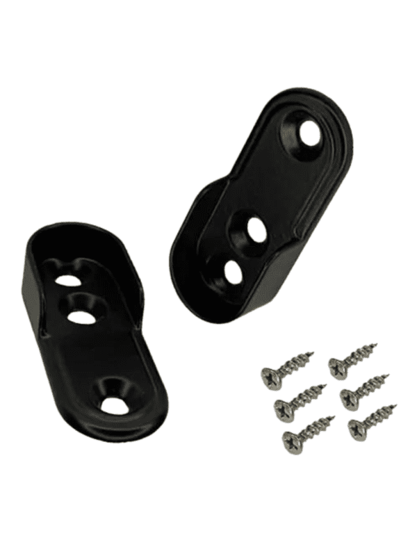 SOPORTE PARA CORTINERO TUBO OVALADO FIJO LÁMINA NEGRO - Imagen 3